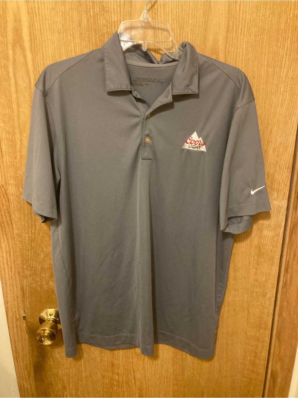 Nike Men's Charcoal Active Polo with Coors Light Patch M